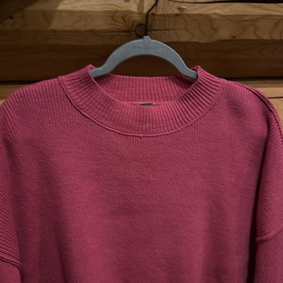 🔥1 LEFT!🔥Free People NWOT Easy Street Crop Pullover Sweater Size M & L in Pink - Picture 5 of 11